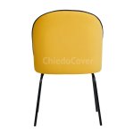 Tony chair, yellow/black velveteen, black metal legs