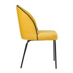 Tony chair, yellow/black velveteen, black metal legs