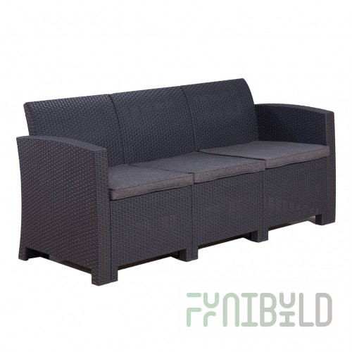 Three-seater rattan sofa LIFE 3