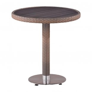 Motel Faux Rattan Wicker Table, Fawn