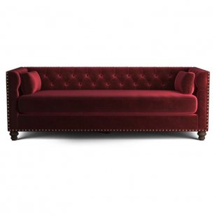 Chesterfield Florence sofa bed three-seater folding red
