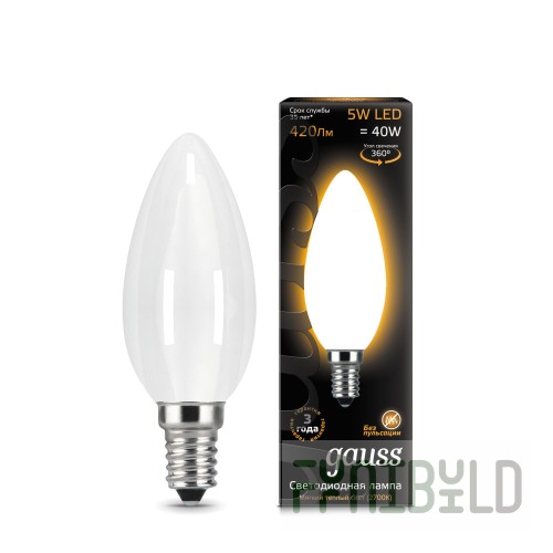 Lamp (LED) LED Gauss 5W 2700K Filament Candle