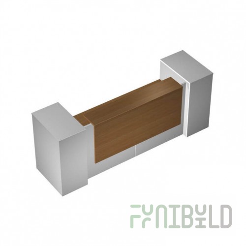 Reception desk Profiquadro straight with 2 pedestals