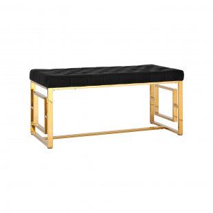 Brooklyn bench, black velvet, gold