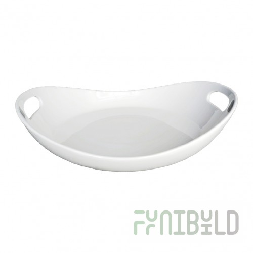 Deep dish with handles 340 in Royal White 2, 8