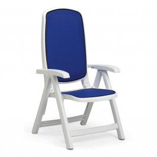 Plastic folding chair Delta, white, blue