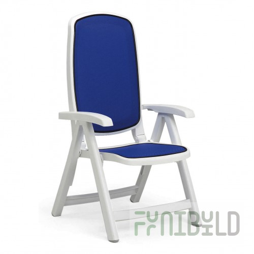 Plastic folding chair Delta, white, blue