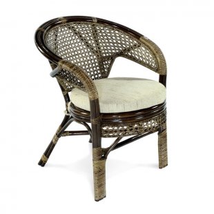 Wicker chair-armchair Pelangi K brown
