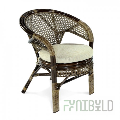 Wicker chair-armchair Pelangi K brown