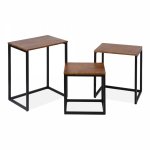 Mercer table, dark brown top, black frame