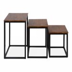 Mercer table, dark brown top, black frame