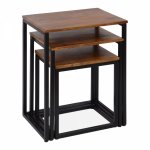 Mercer table, dark brown top, black frame