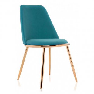 Chair on metal frame Alt green/gold