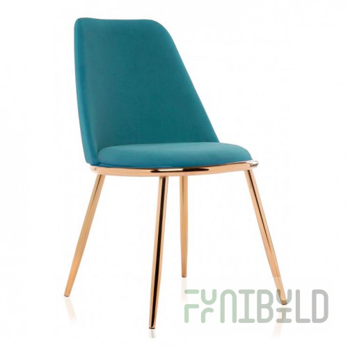 Chair on metal frame Alt green/gold