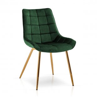 Kair chair, green, gold legs