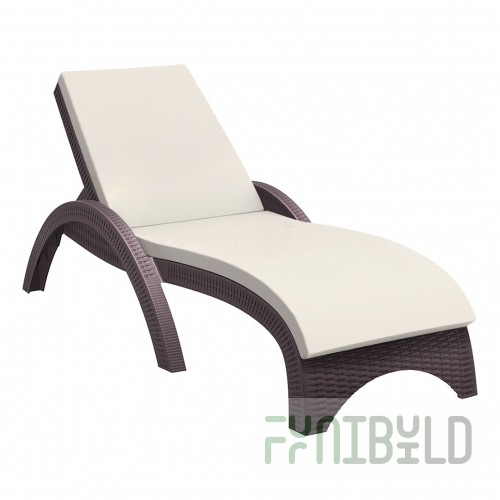 Plastic sun lounger with mattress GS 1009 brown