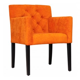 Dandy armchair with English upholstery, orange