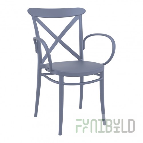 Plastic chair Cross XL, dark gray