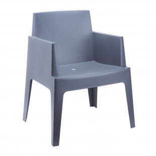 Plastic armchair Box, dark gray