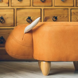 Pouf Bychok, red, without box and lid