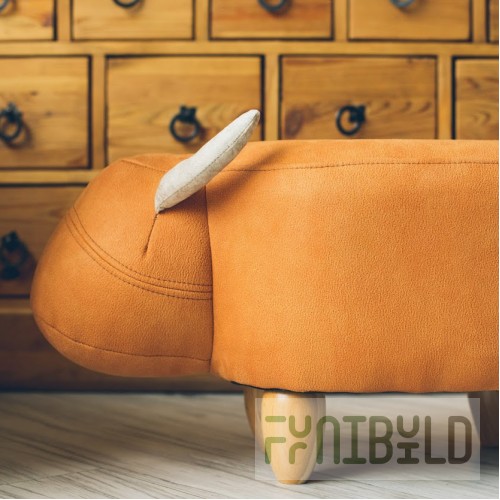 Pouf Bychok, red, without box and lid