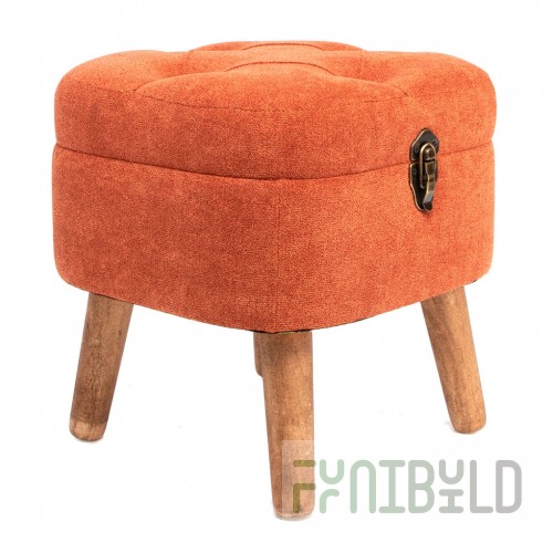 Pouf with storage compartment Terracotta