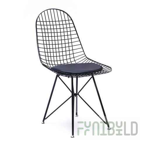 Dining chair Eiffel black, with black cushion