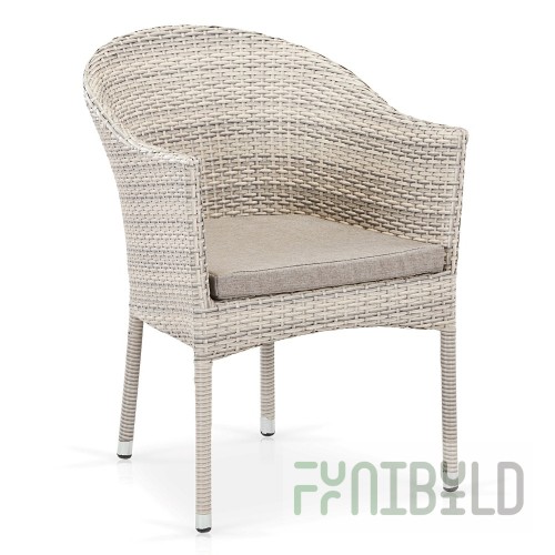 Latte chair made of artificial rattan