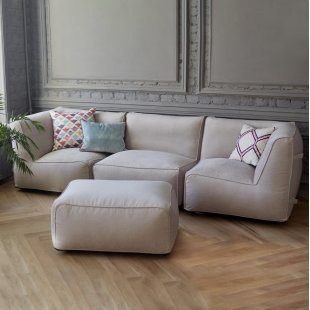 Modular sofa with two corner modules Lite