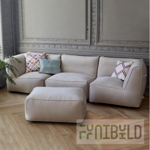 Modular sofa with two corner modules Lite