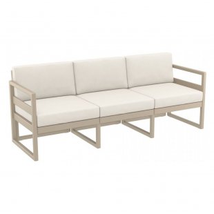 Plastic sofa with cushions Mykonos XL, beige