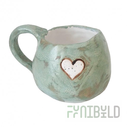 Blue cup with heart