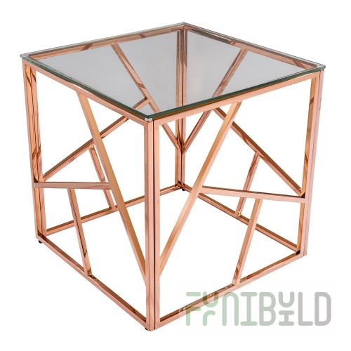 Art Deco Table 55 x 55 Rose Gold