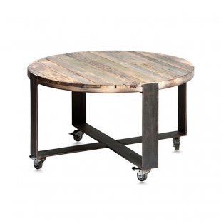 Old Round Crosstripe Table