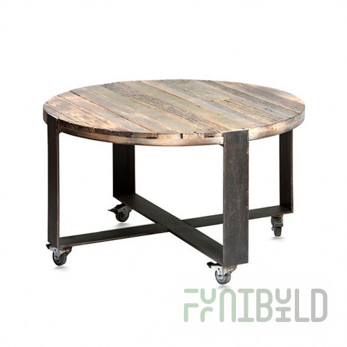 Old Round Crosstripe Table