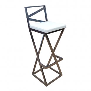 Bar stool Loft, chrome frame, white eco-leather