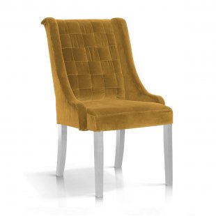 Chair Prince velvet, honey, white legs, BL68