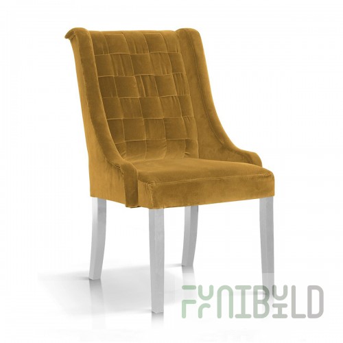 Chair Prince velvet, honey, white legs, BL68
