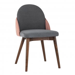 Chair HELGA dark grey/coral