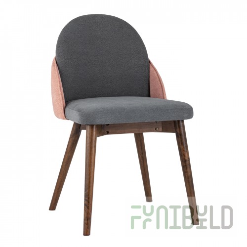 Chair HELGA dark grey/coral