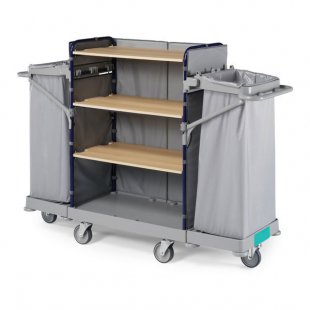 Green Hotel Maid Trolley, 150mm Wheel Diameter