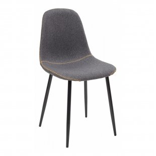 Cassiopea chair, dark grey velour, black legs
