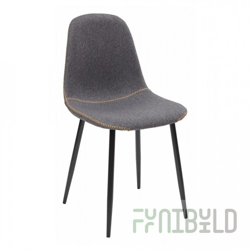 Cassiopea chair, dark grey velour, black legs