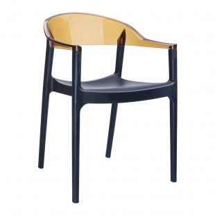 Plastic chair Carmen, black/amber