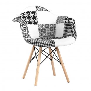 Eames DSW Patchwork Chair Black and White