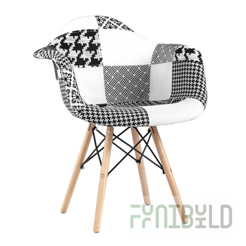 Eames DSW Patchwork Chair Black and White