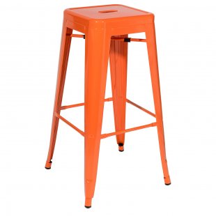 Tolix Bar Stool Orange Glossy