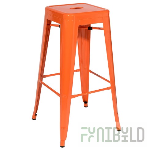 Tolix Bar Stool Orange Glossy