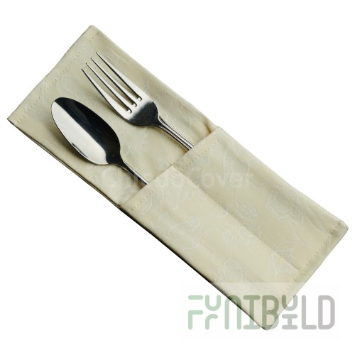 2-piece cover Richard, ivory flower