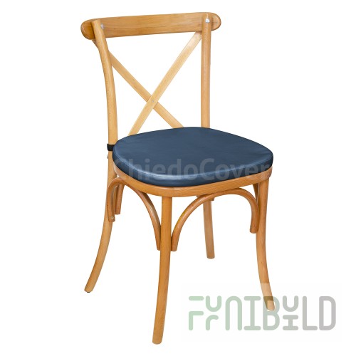 Cushion 01 for chair Crossback, 3cm, blue